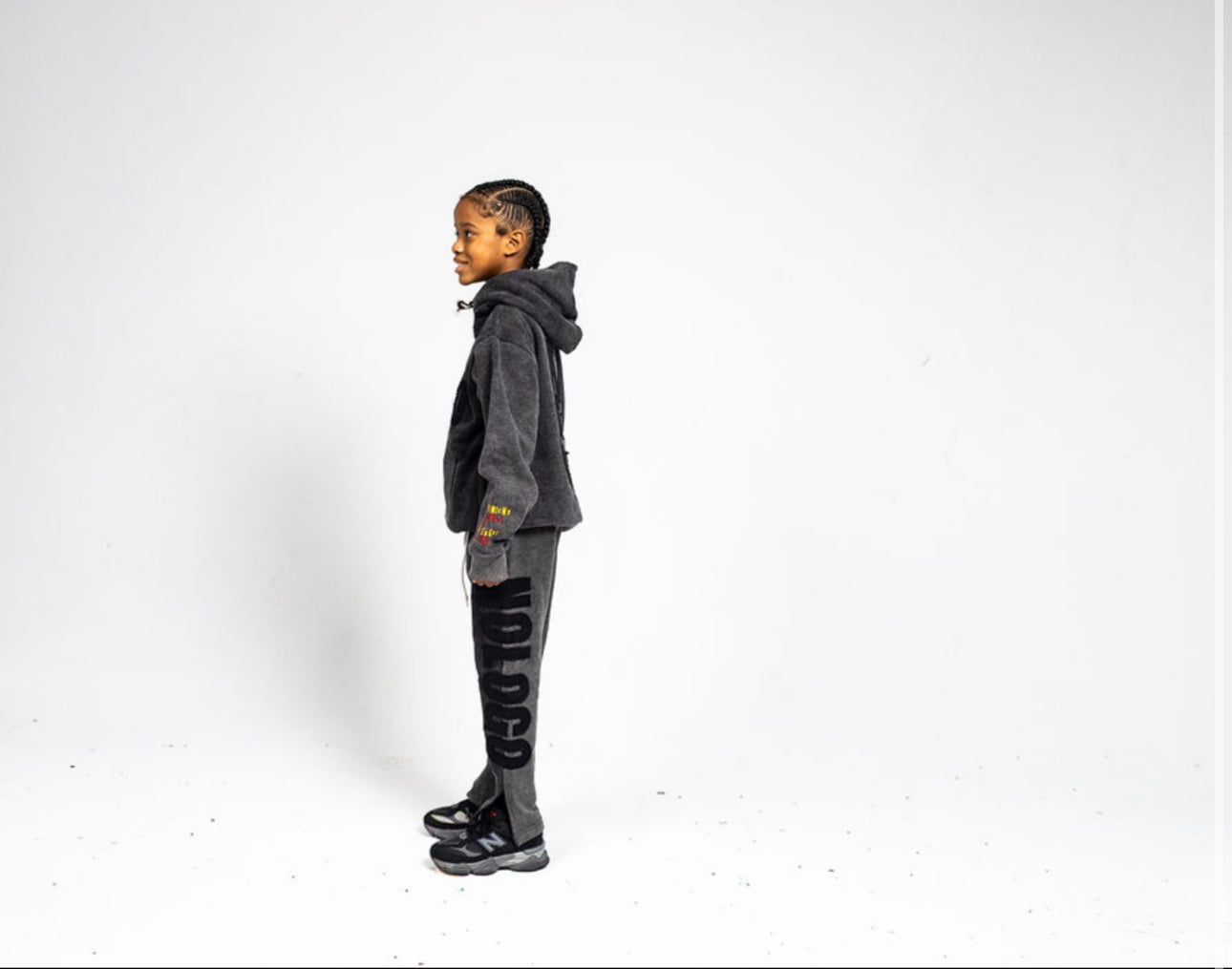 Kids gray acid wash sweatpants