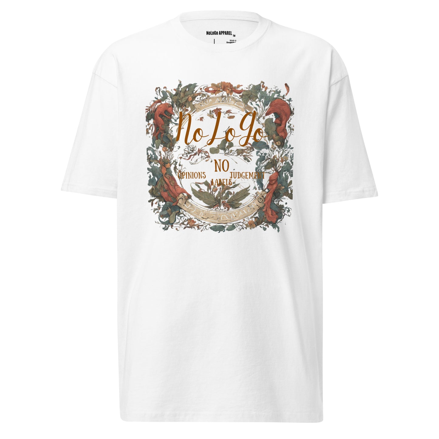 NoLoGo spring flowers men’s premium heavyweight tee