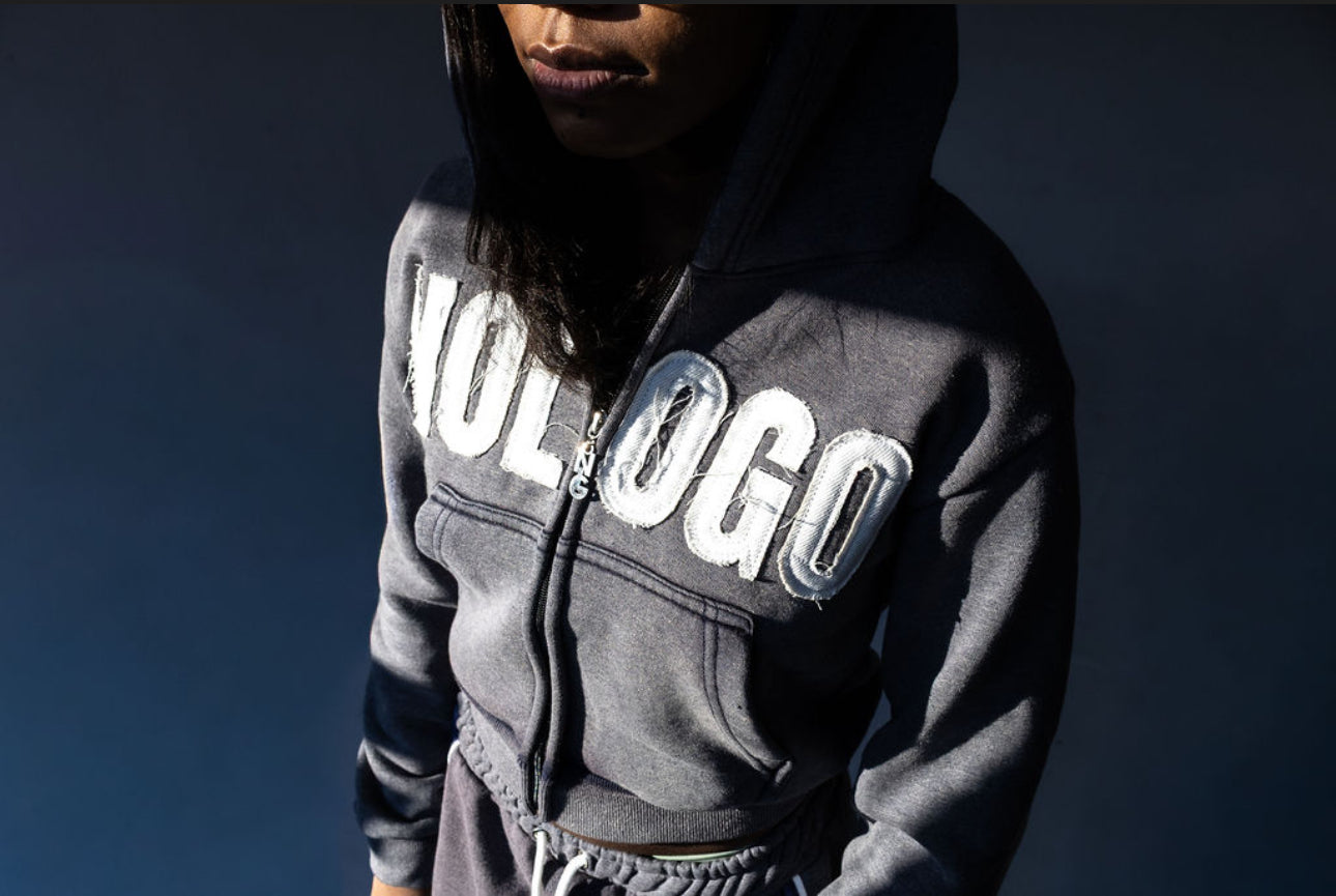 NoLoG mid crop zip up hoodie