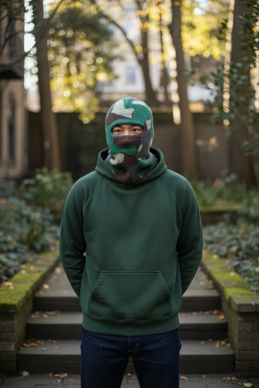 Camo green ski mask