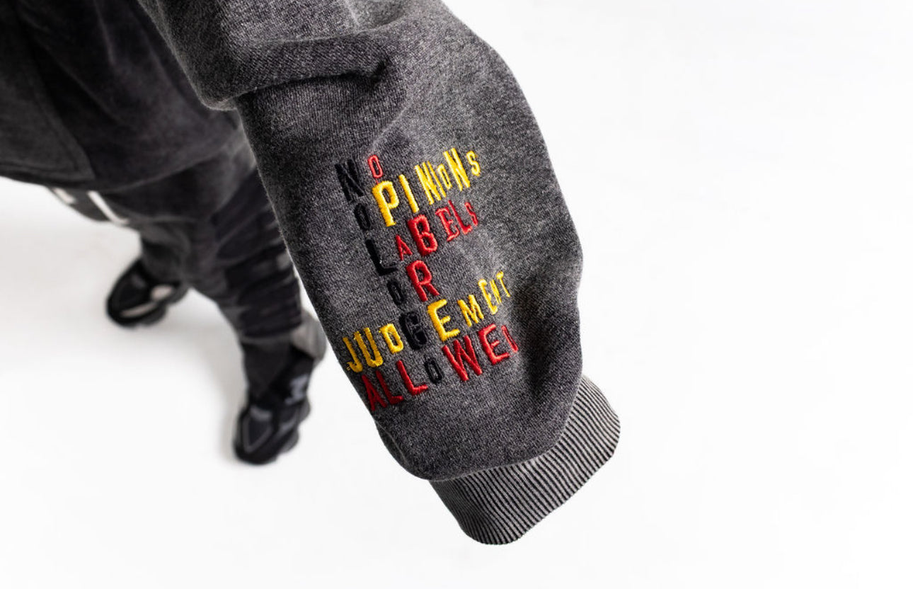 Kids gray acid wash hoodie