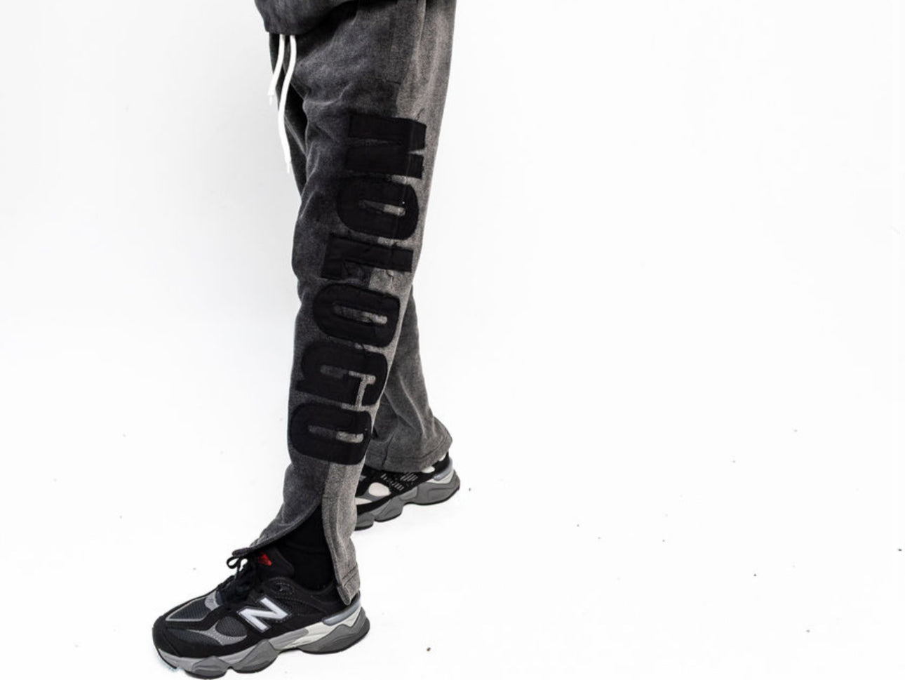 Kids gray acid wash sweatpants