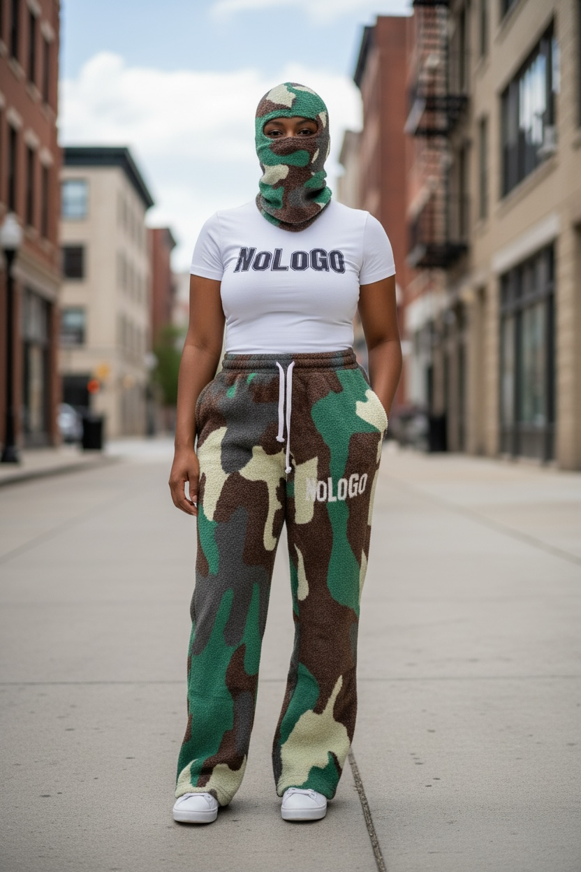 Camo green ski mask