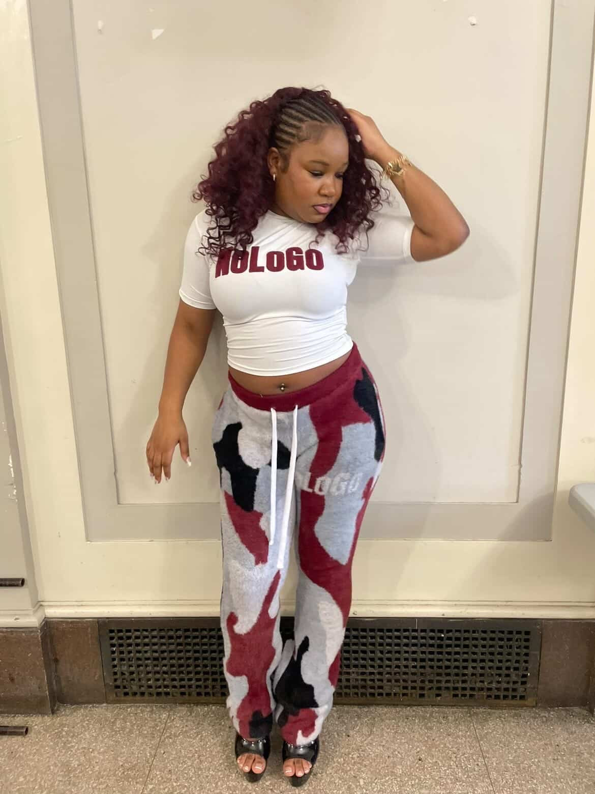 NoLoGo burgundy mohair pants