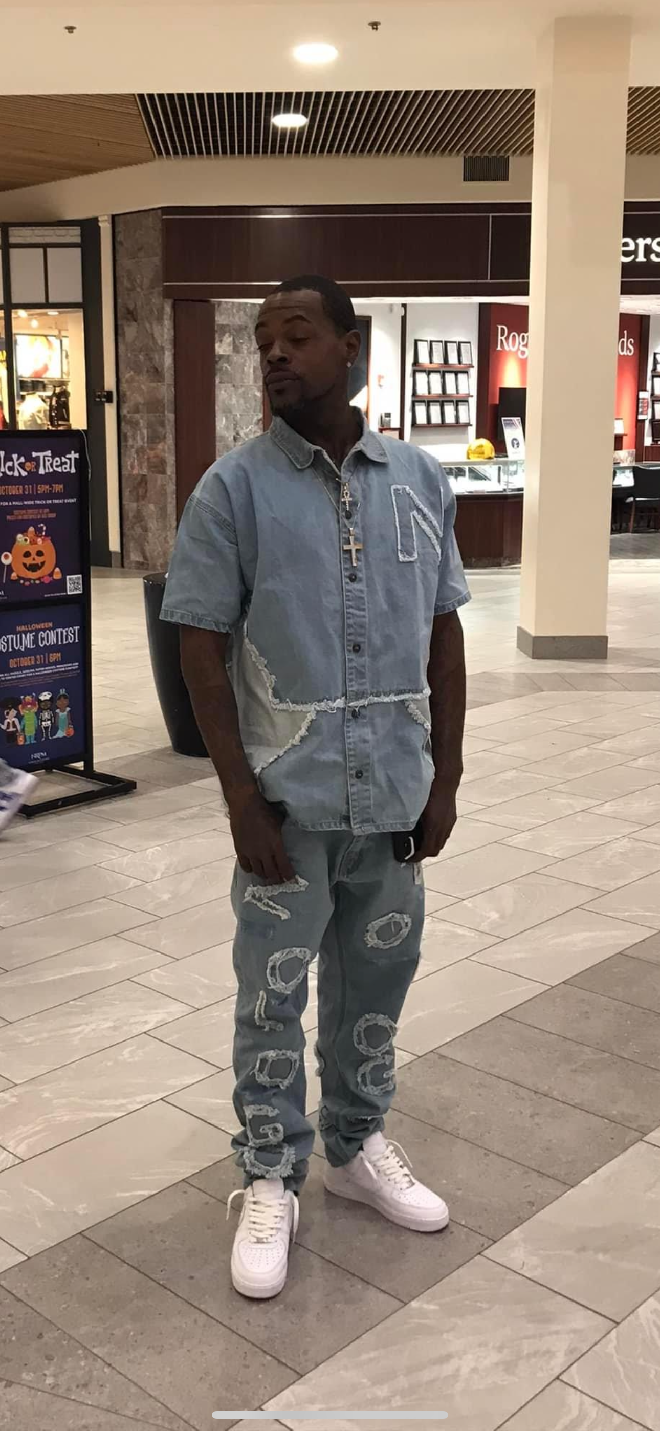 NLG by NoLoGo denim destressed shirt