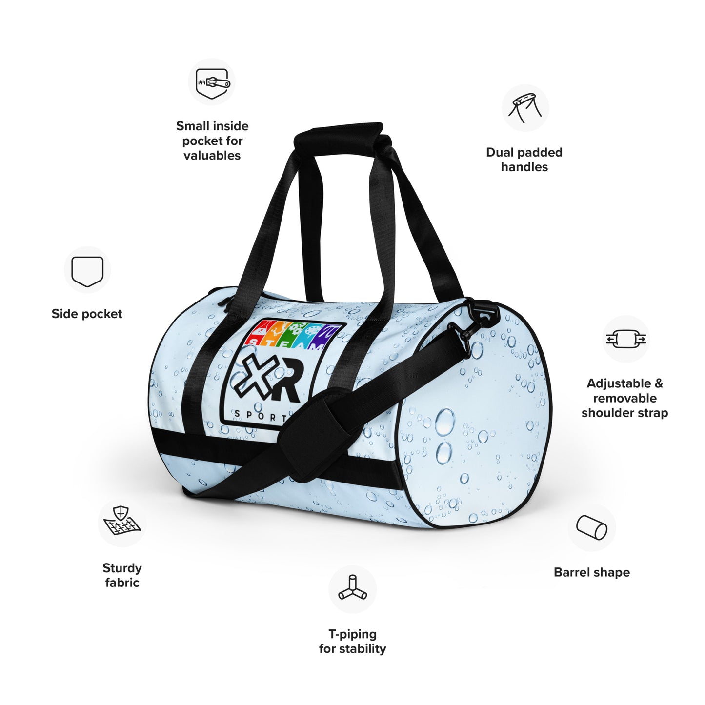 Steam sports all-over print gym bag