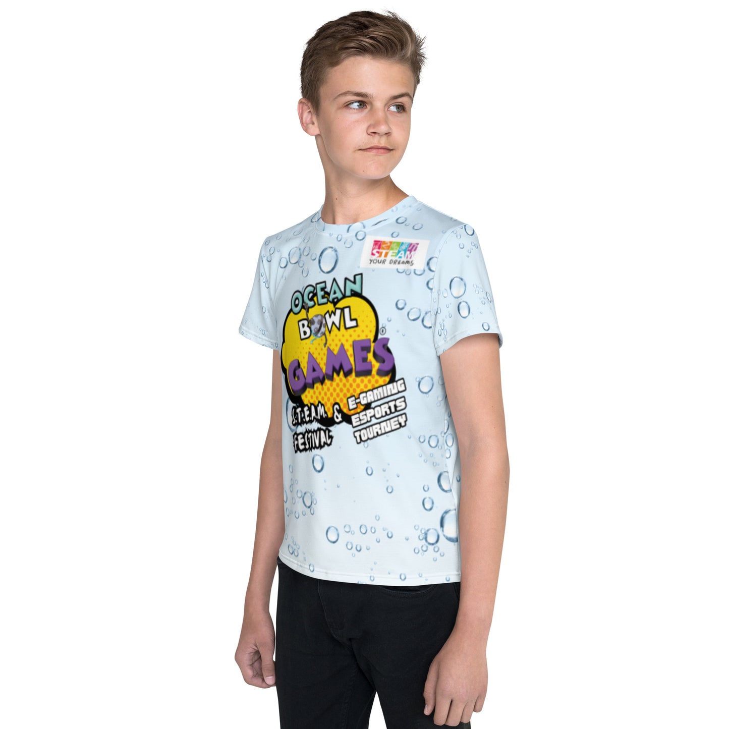 Steam sports youth crew neck t-shirt