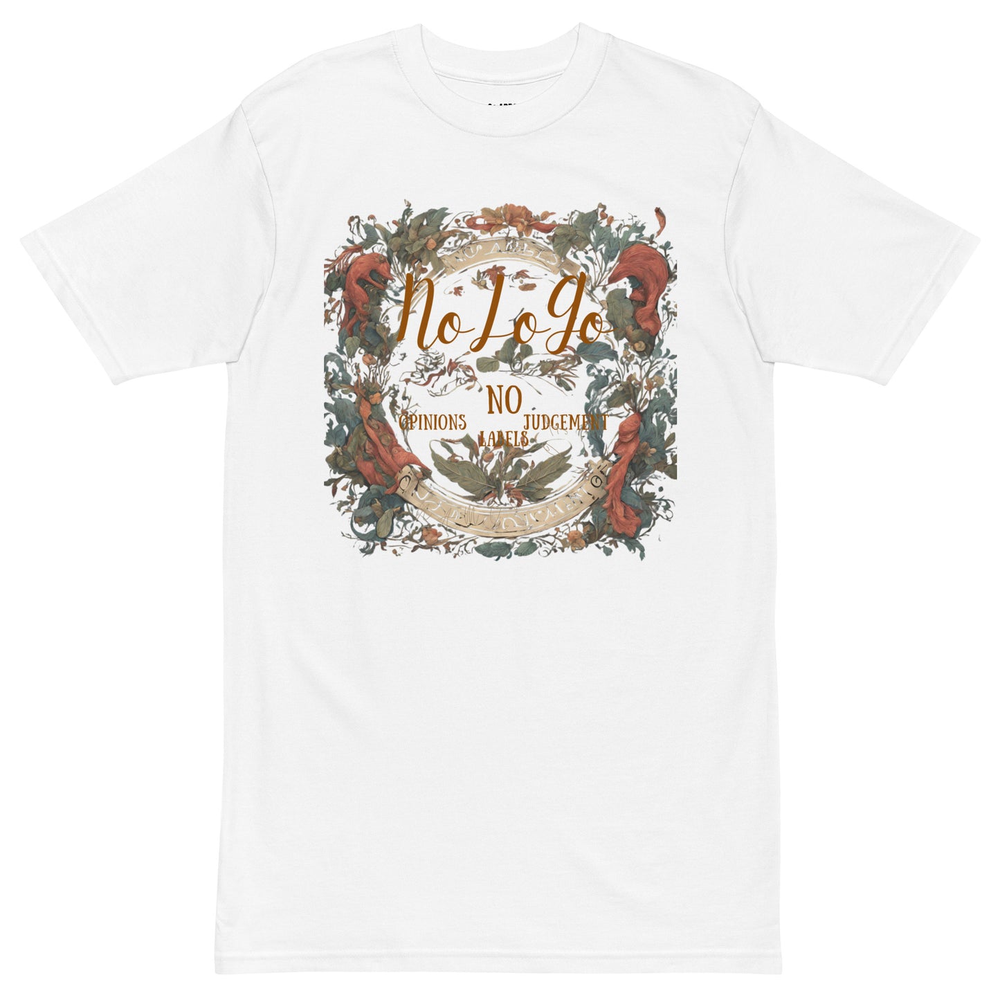 NoLoGo spring flowers men’s premium heavyweight tee