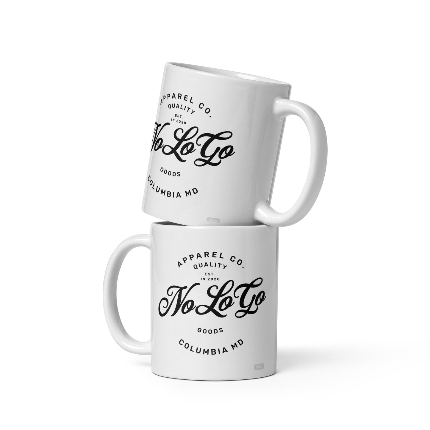 NoLoGo white glossy mug